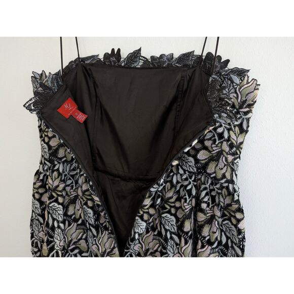 Monique Lhuillier Garden Lace Sheath Dress / Gown Black US Size 12 - Picture 7 of 10